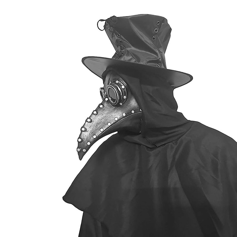 Disposable Surgical Mask - 5 PC ยางสีดํา Plague Doctor หน้ากากจมูกยาว