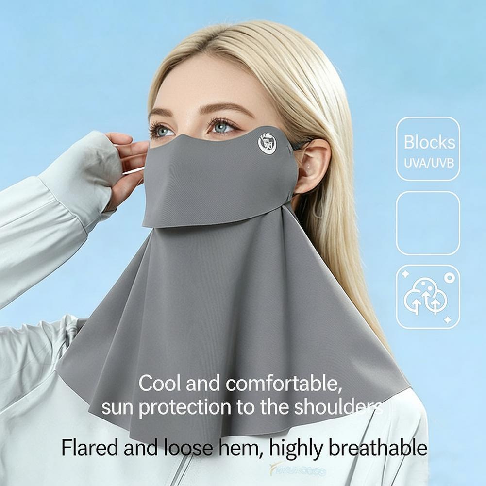 Sports Mask Breathable - UPF50+ หน้ากากป้องกันแสงแดดแบบเย็นสบาย หน้ากากป้องกันรังสียูวีแบบปรับได้สำหรับการปั่นจักรยานกลางแจ้ง 1 ชิ้น